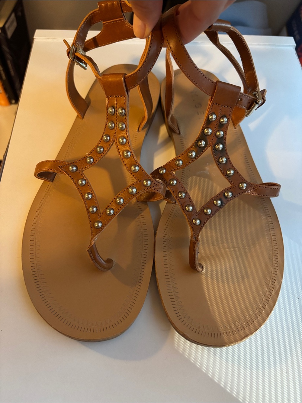 M. Gemi Salute Studded Sandals EU 38